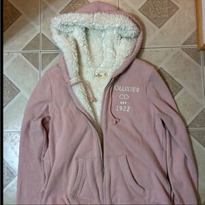 y2k Hollister Pink Hoodie with Sherpa Lining